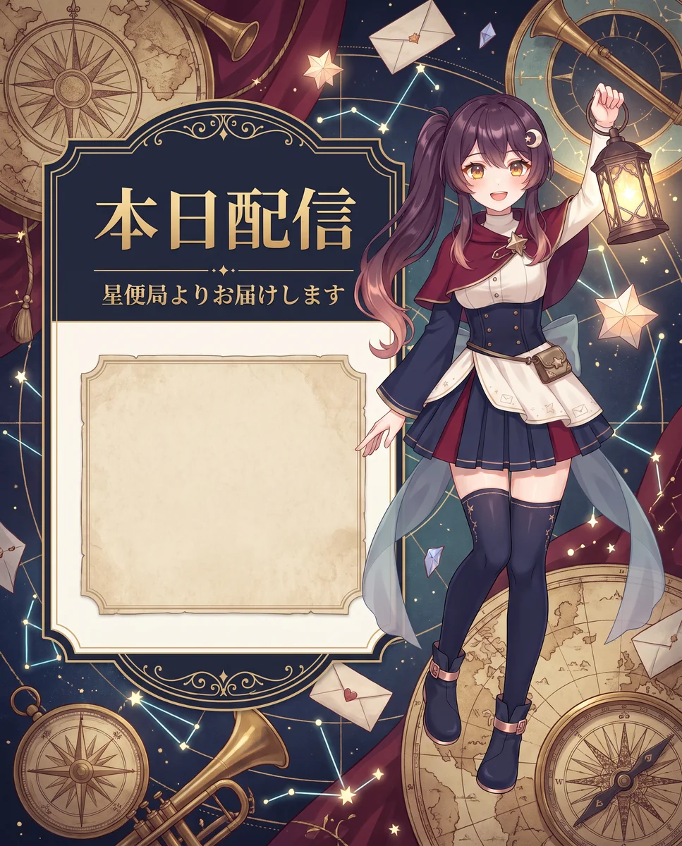 星便をテーマにした配信告知画像の展開例