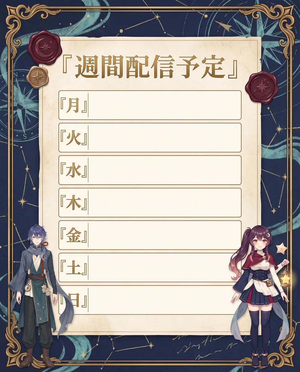 星便をテーマにした週間配信予定の展開例
